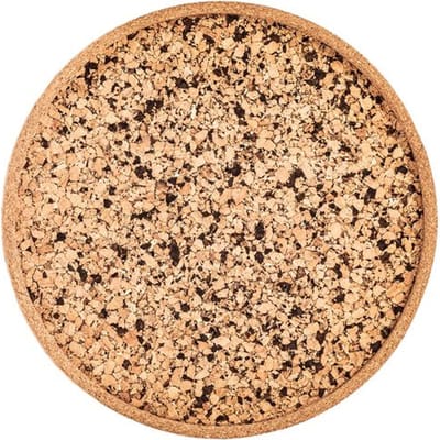ZICZAC - Dienblad - QUERCO - 100% kurk - Vlek- en waterafstotend - Rond - 40cm - Coal