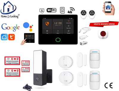 Draadloos alarmsysteem voor woning/camper/boot/caravan werkt met wifi en sim kaart en met spraakgestuurde apps. (Nederlands of Frans stem en tekst) ST01A-44