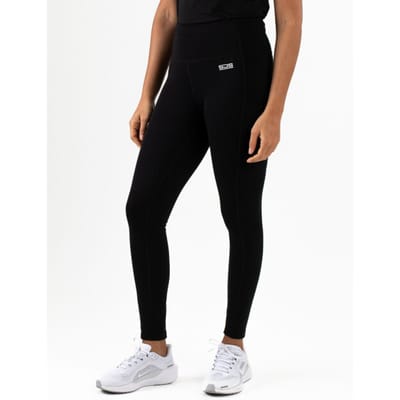 Sjeng Sports TULA Legging Dames - Zwart - Multistretch met geometrische print - Tennis en Fitness - sneldrogend