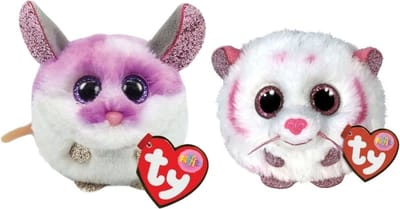 Ty - Knuffel - Teeny Puffies - Colby Mouse & Tabor Tiger