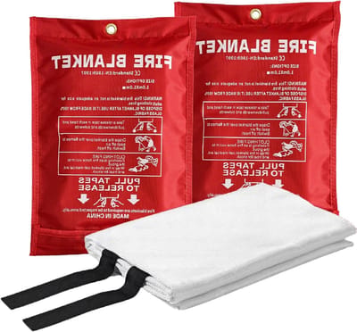 Herbruikbare Vuurdeken - 2 Stuks Glasvezel Brandblusdeken voor Keuken, Barbecue en Camping (1m x 1m) - Veiligheid, Brandpreventie, Ondersteuning bij Noodsituaties