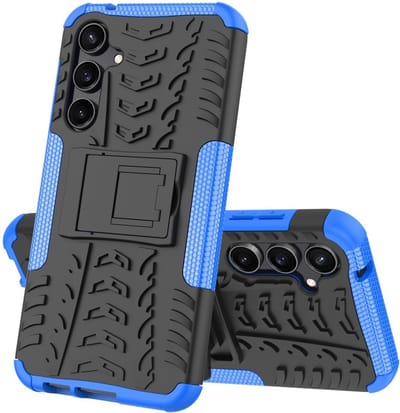 Coverup Hoesje - Geschikt voor Samsung Galaxy S23 FE Hoesje - Coverup Rugged Kickstand Back Cover - Blauw