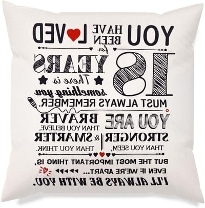 Cadeaus voor de 18e Verjaardag | Kussenhoezen van 45cm x 45cm | Perfect voor Dochter, Nichte, Zoon en Kleinkinderen