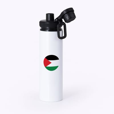 Hacebo® - Palestina vlag waterfles met draaidop zwart - Palestina - mensen die liefde willen geven aan Palestina - degene die van Palestina houden - supporten - oorlog - verjaardagscadeautje - gift - geschenk - kado - water fles - 850ML