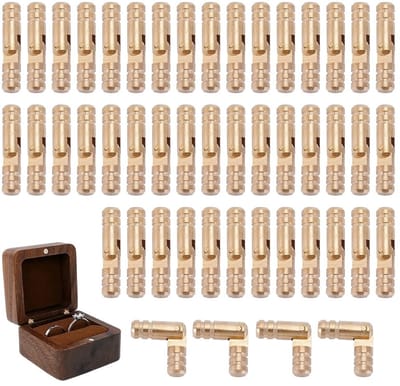 Dailygoods- Cilinderscharnieren 50 Stuks - Messing - Verborgen 270 Graden - Mini-Vatscharnieren - Voor Sieradenkistje - Kleine Kastdeuren - Mini-scharniertjes