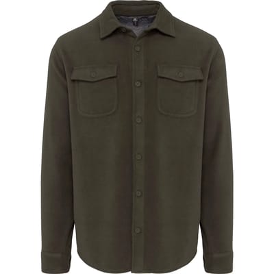 Kariban Overhemd van fleece met sherpavoering K582 - Dark Khaki / Storm Grey - M