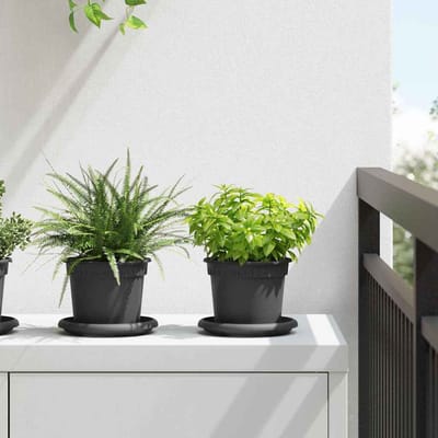 vidaXL - Ronde - Bloempot - 24 - st - Zwart - Ø - 12,5 - x - 10 - cm - Kunststof
