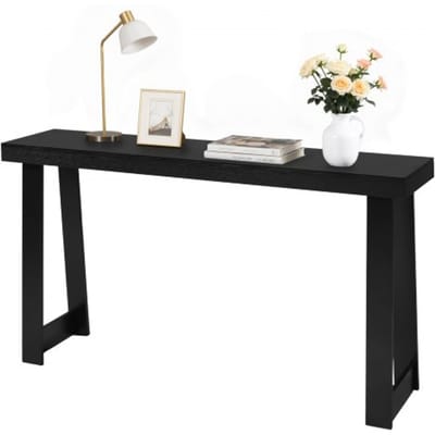 VEVOR Consoletafel, bijzettafel achter de bank (140 x 30,5 x 81 cm / L x B x H), rechthoekige bijzettafel van meerlaags plaatmateriaal voor hal, slaapkamer, woonkamer, entree, moderne zwarte haltafel