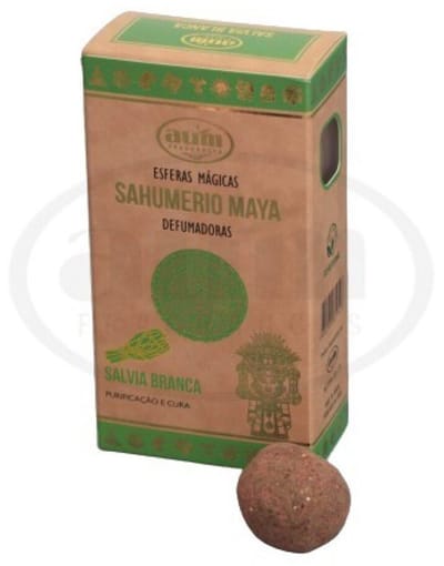 Handgemaakte wierook bolletjes met WITTE SALIE - zuivering en spirituele verheffing - 8 bolletjes