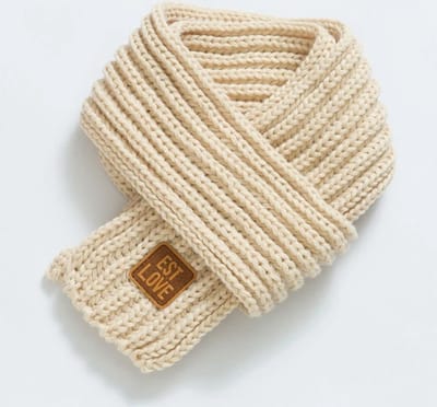 WiseGoods Luxe Wintersjaal Kids - Jongens & Meisjes Sjaal - Sjaals Kinderen - Das - Winter Kleding Kind - Kleren - Cadeau - Beige