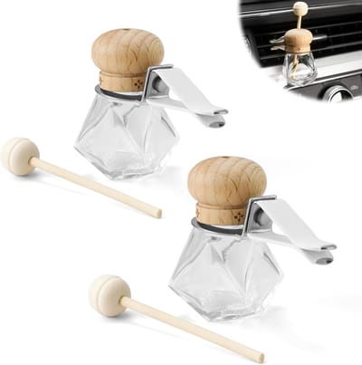 Pack of 2 Essential Oil Car Diffuser - 10 ml Elegant Fragrance Bottle - Duurzaam en Decoratief voor Auto, Kantoor en Thuis