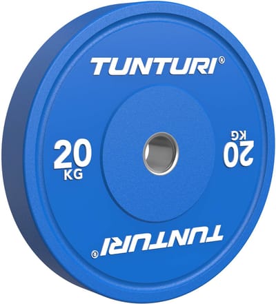 Tunturi Platinum bumperplates - Halter gewichten - Halterschijven - 1x 20kg - Blauw