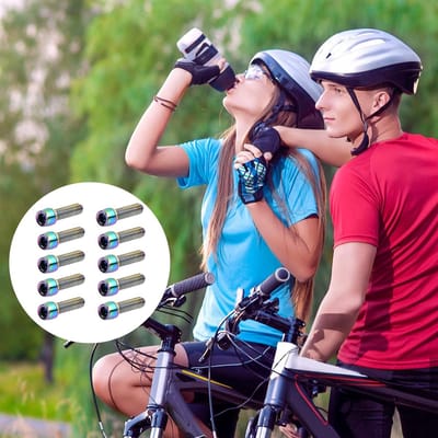 10 Stuks Fiets Trunk Bouten M5 x 20 mm Wielas Schroeven met Ringen Conische Schroeven Fiets Stem Bouten Kegelkop Schroef voor Mountainbike - Fietsonderdelen - Fietsgereedschap