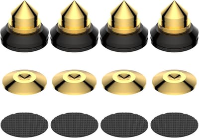 Absorberende luidsprekerspikes - 4 stuks hoogte verstelbaar voor trillingsdemping