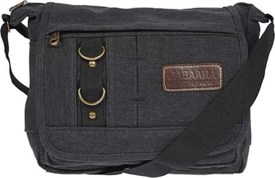 Fana Bags - Canvas schoudertas zwart - Kleine schoudertas dames / heren - Schouder tas klein canvas