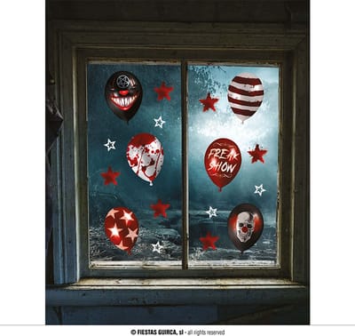 Fiestas Guirca - Raamstickers Balloons ( 30 x 40 cm, 3 sheets) - Halloween - Halloween Decoratie - Halloween Versiering