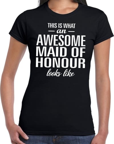 This is what an awesome maid of honour looks like cadeau t-shirt zwart dames - kado voor een huwelijks getuige XS