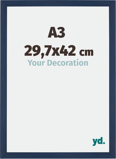 Your Decoration - Fotolijst A3 29,7x42 cm - MDF - Donkerblauw Geveegd - Mura