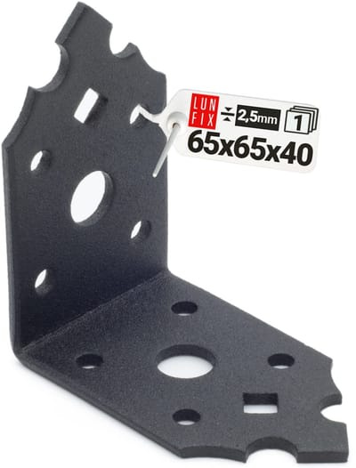 LUN FIX - Decoratieve hoek - Poedercoating hoekverbinder - 65x65x40x2,5 mm - Sier- en constructiedoeleinden - zwart