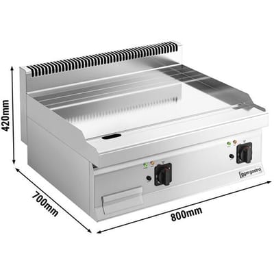 GGM Gastro Elektro Bratplatte - mit Hartchrom-Beschichtung - 8 kW - Glatt