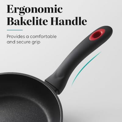 Koekenpan 18 cm met PFOA-vrije anti-aanbaklaag - Gesmeed aluminium, Ecologisch en Geschikt voor Alle Warmtebronnen