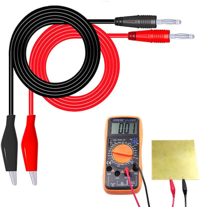 Multimeter Meetkabelset met Banaanstekkers en Krokodillenklemmen (Rood/Zwart) - 2 Stuks 1 Meter