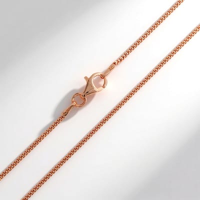 Cavill - Rosévergulde Pantserketting - 925 Sterling Zilver - 80 cm - Licht en Duurzaam - Stijlvolle Zilveren Ketting met Karabijnsluiting
