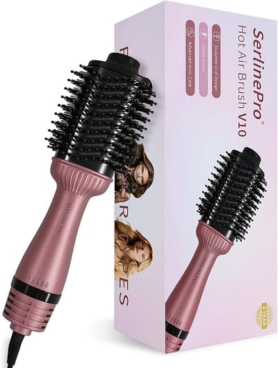 Haarstijler 1000W met Ionentechnologie, 4 Instellingen, Anti-Frizz, Volume & Glans voor Elk Haartype - Paars