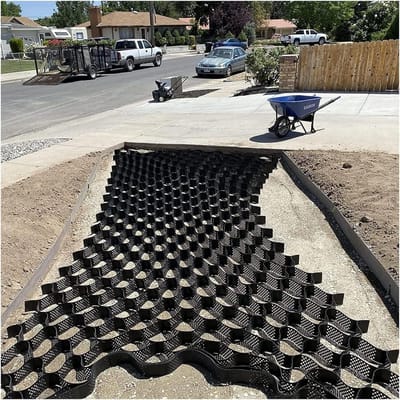 Grondraster Straatstenen - Gras Grindmat - Oprit Ondersteuning - Duurzaam HDPE Materiaal - 40x40cm 2inch Hoog - Zwart