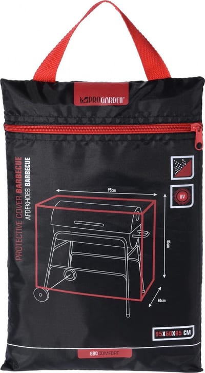 Pro Garden Afdekhoes / beschermhoes - cilindervormige barbecue/bbq - 85 x 95 x 60 cm - zwart - Afdekhoezen