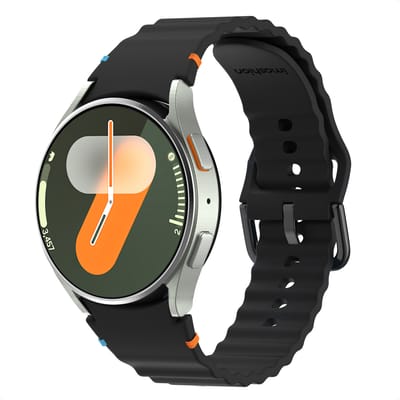 imoshion Wave Siliconenband voor de Samsung Galaxy Watch 4 / 5 / 6 / 7 / FE (20 mm) - Zwart