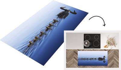Keukenloper - Loper keuken - Eend met jongen in het water - 120x60 cm - Keukenloper vinyl