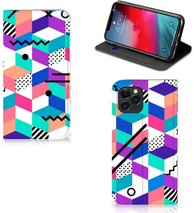 Apple iPhone 11 Pro Stand Case Blokken Kleurrijk