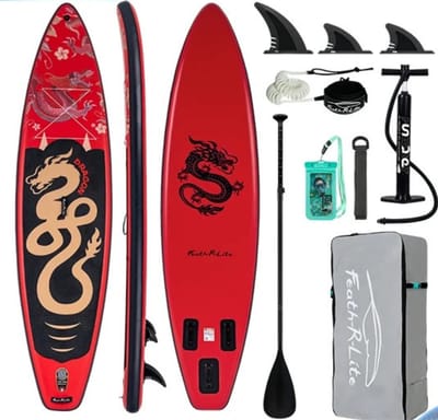 Sensova - Red Dragon SUP - Opblaasbaar Paddleboard 11FT - Inclusief Accessoires - Voor Volwassenen - Draagbaar SUP Board