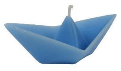 Cerabella Kaars Origami Bootje – Bajel Hemelblauw – Drijvend – Handgemaakt van 100% sojawas – 9 × 5,5 × 4 cm