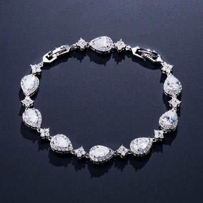 Klassieke Geometrische Waterdruppel Cz Armband Voor Vrouwen Bruids Prachtige Buling Zirkoon Feest Bruiloft Sieraden black