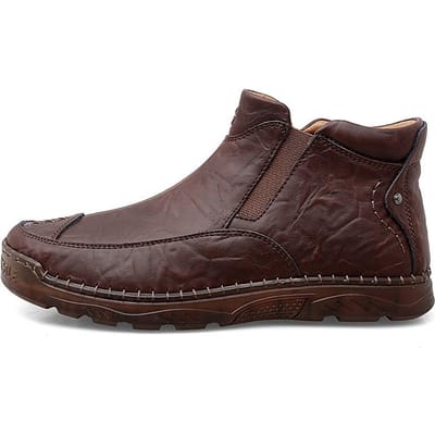 Herfst Pees Bodem Leer Herenschoenen Rundleer Heren Casual Zachte Zool Ademende Leren Schoenen 47 bruin