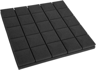 Akoestische Schuimpanelen - Geluidsisolatie Schuim - Studio Geluid Verbeteren - Hoge Dichtheid Schuim - 6 Stuks 50x50cm - Zwart