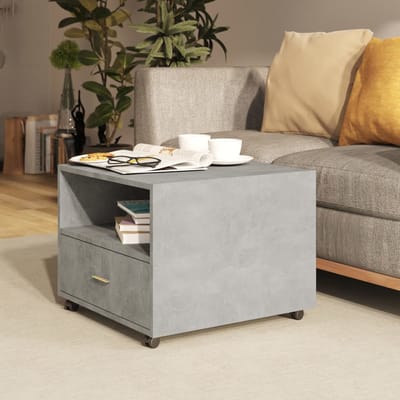 vidaXL - Salontafel - 55x55x40 - cm - bewerkt - hout - betongrijs