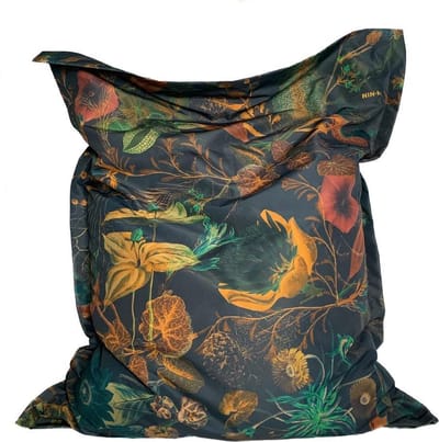 NIN-NIT - Flower Power Winter - Zitzak - bloemen print - water en vuil afstotend - 175 x 135 cm
