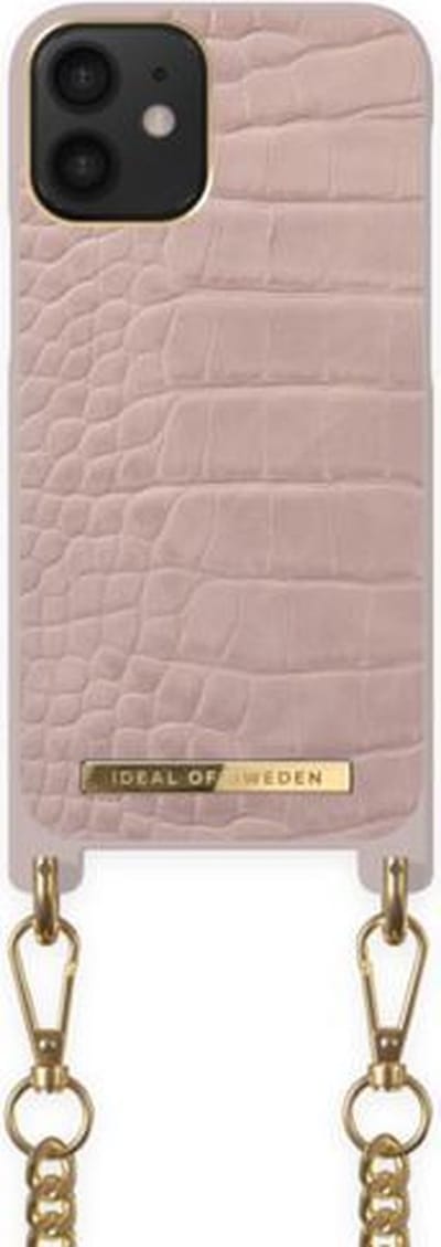 iDeal of Sweden Phone Necklace Case voor iPhone 12 Mini Misty Rose Croco