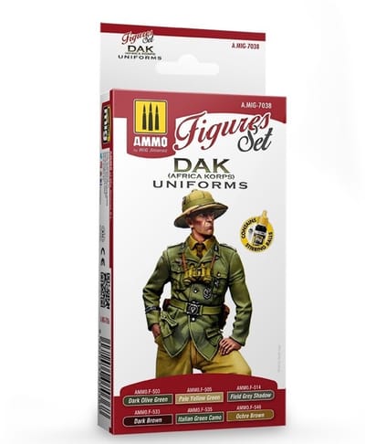 AMMO by Mig Jimenez Hobbyverf Acrylverf - MIG 7038 DAK Uniforms Africa Korps Figures - Acryl Set Verf set - 6x 17 ml