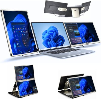 Triple Portable Monitor Ultimate 15.6" - Full HD Draagbare monitor met USB-C & HDMI - Tri screen - Plug & Play - Incl. Draagtas