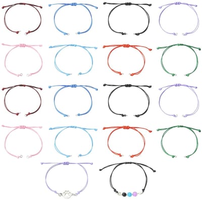 Dailygoods- Koordarmband 40 Stuks - Verstelbare Gevlochten Armbanden - Gewaxt Polyester - Sieraden Maken - 8 Kleuren - Stevig en Lichtgewicht