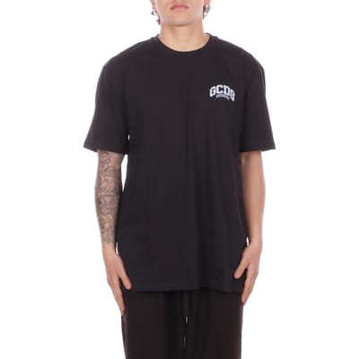 Gcds man t-shirt c1meqc041j104 999g logo lounge ss t-shirt zwart groen