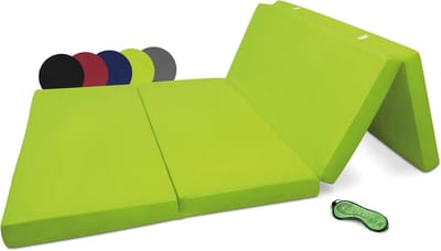 Opvouwbare Matras - Gastenbed Vouwmatras - Logeren Kamperen - 3-voudig Opvouwbaar - 120x195 cm - Appelgroen