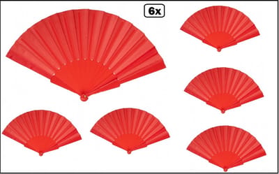 6x Spaanse Waaier rood - Thema feest festival decoratie fun verkleed accesoires