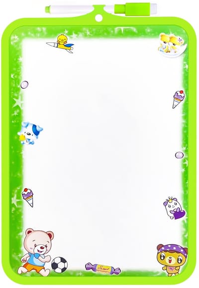 Memobord, dubbelzijdig whiteboard met Whiteboardmarker, draagbaar whiteboard voor kinderen, scholieren, klaslokaal, schoolbenodigdheden, leren schrijven, 26 x 19 cm