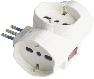 Stekkeradapter met schakelaar - 3 universele stopcontacten 10A/16A