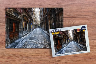 Puzzel Een smalle straat in het oude stadsdeel van Lyon in Frankrijk - Legpuzzel - Puzzel 1000 stukjes volwassenen